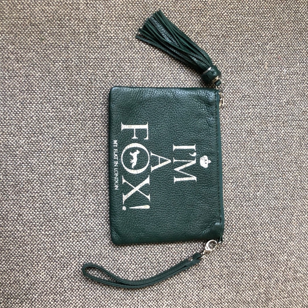 My Flat in London Brighton Green Leather Wristlet